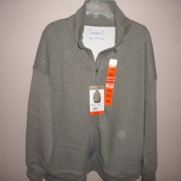 Mondetta Women's Plus Size XXL Heathered Green Full Zip Fleece Jacket NWT - Picture 2 of 6